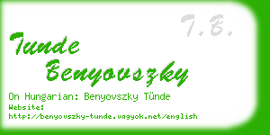 tunde benyovszky business card